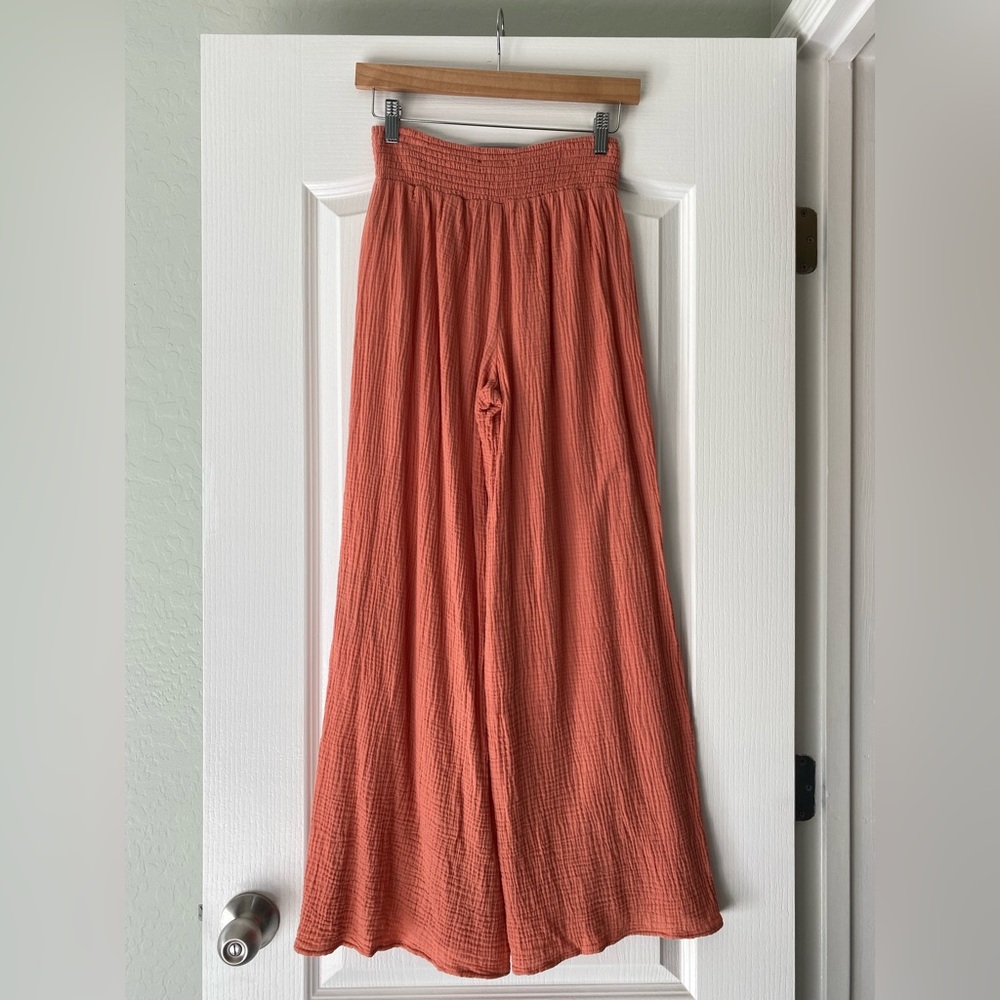 Forever 21 Boho Smocked Waist Flowy Pants - Cotton - Small